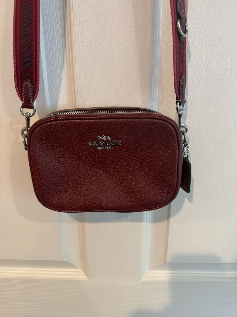 Coach Leather Camera Bag in Burgundy
